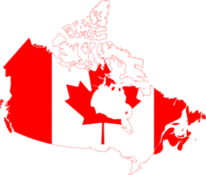 Map of Canada in country colours
